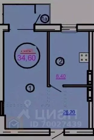 1-к кв. Крым, Евпатория ул. Чапаева, 87 (34.6 м) - Фото 1