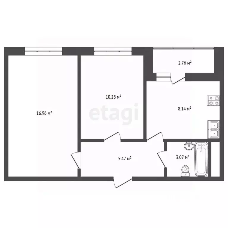 2-к кв. Московская область, Люберцы ул. Юности, 9 (44.2 м) - Фото 2