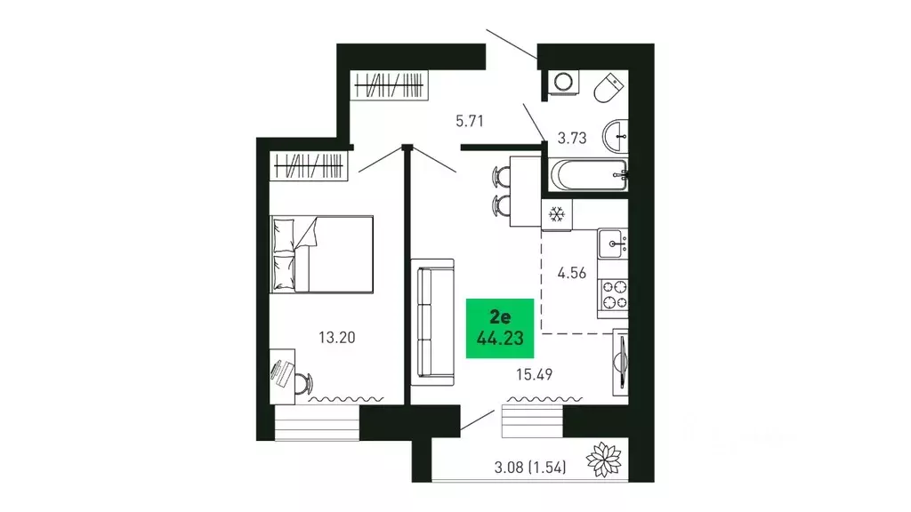 2-к кв. Кировская область, Кирово-Чепецкий район, Федяковское с/пос, ... - Фото 1