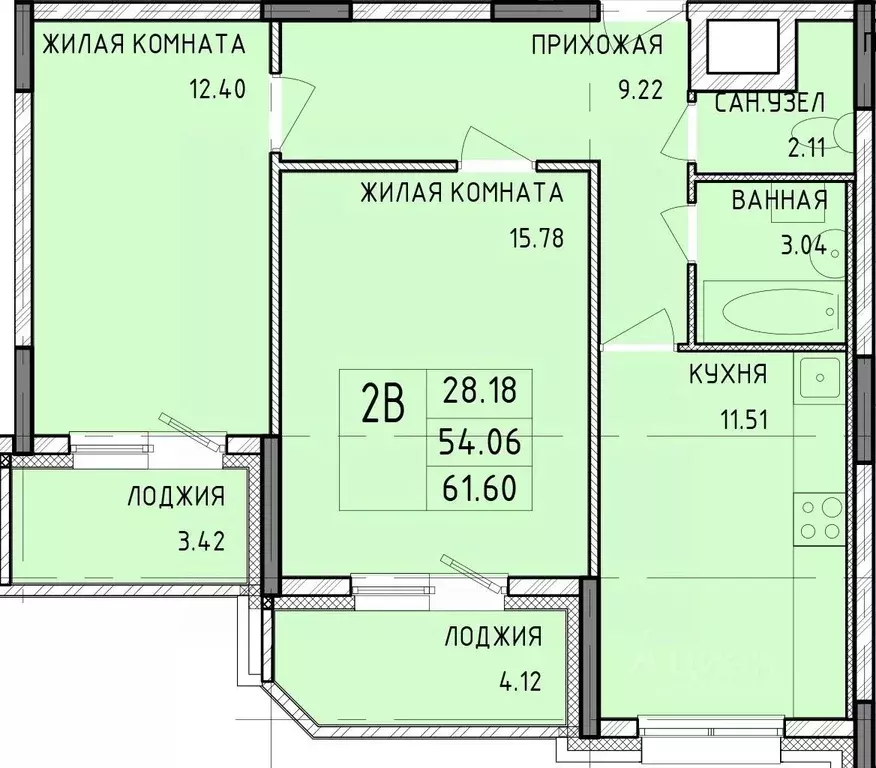 2-к кв. Тульская область, Тула Рязанская ул., 23 (61.6 м) - Фото 0