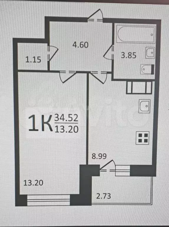 1-к. квартира, 31,6 м, 16/17 эт. - Фото 0