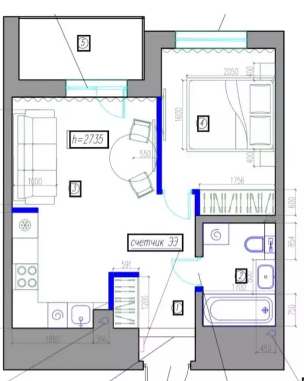 2-комнатная квартира: Иркутск, улица Пискунова, 136 (41 м) - Фото 1