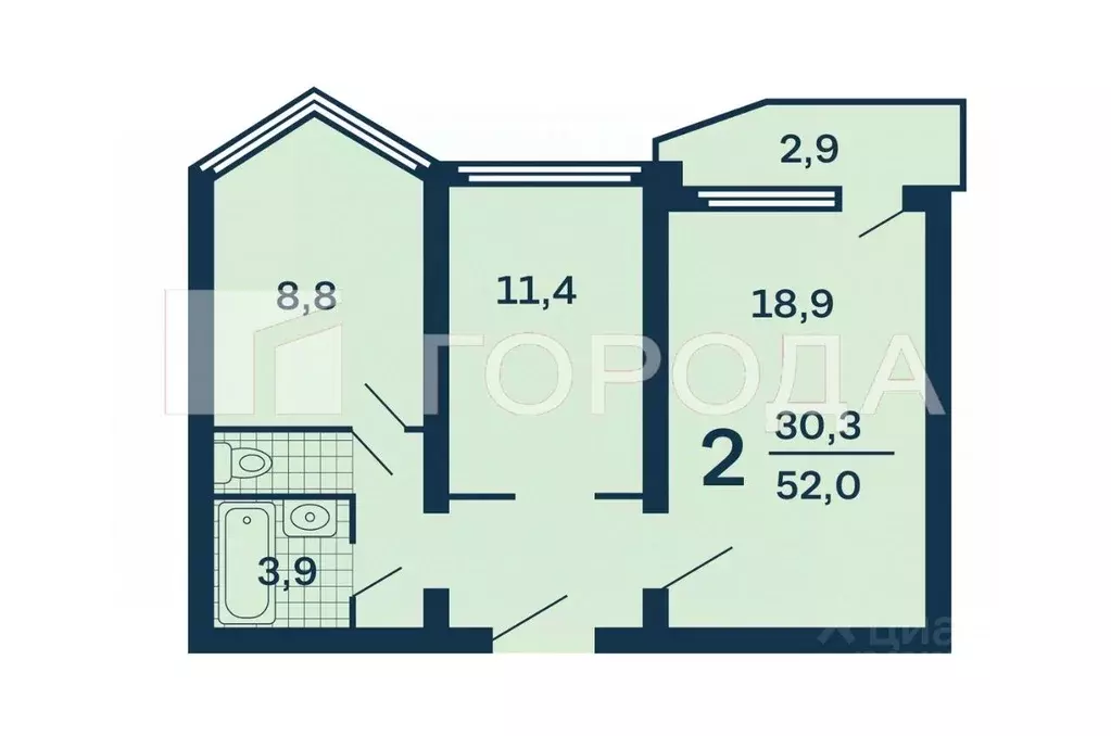 2-к кв. Москва ул. Исаковского, 6К3 (51.4 м) - Фото 1