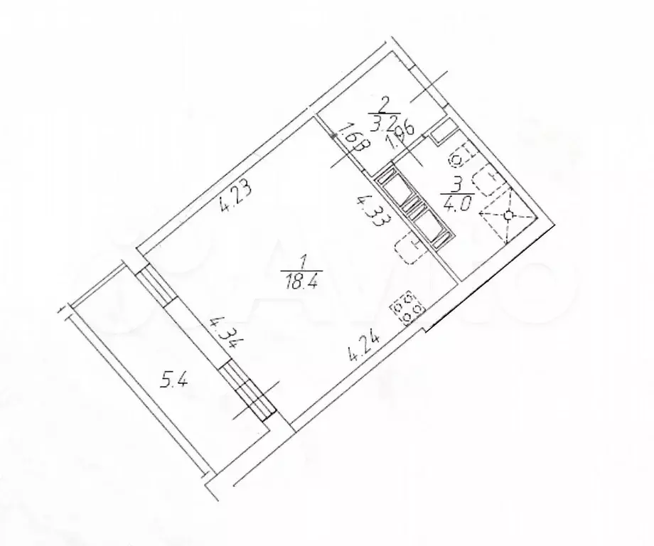 Квартира-студия, 26 м, 24/27 эт. - Фото 0