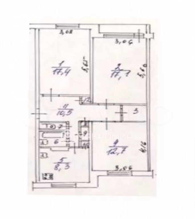 3-к. квартира, 73 м, 5/5 эт. - Фото 0