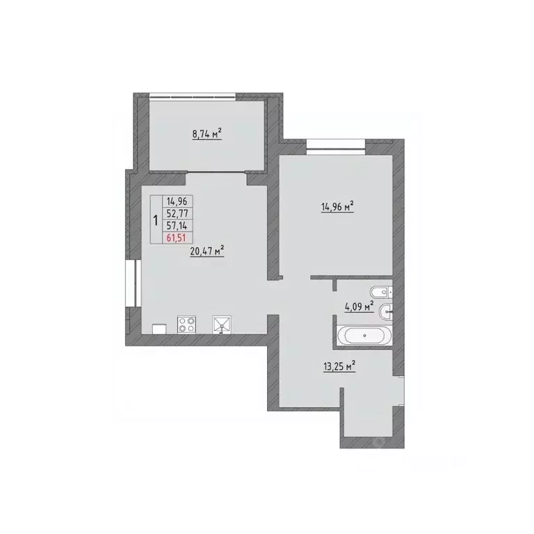 2-к кв. Ивановская область, Иваново Кооперативная ул., 3 (61.51 м) - Фото 1