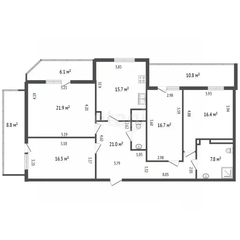 4-к кв. Санкт-Петербург ул. Типанова, 27/39 (150.0 м) - Фото 2