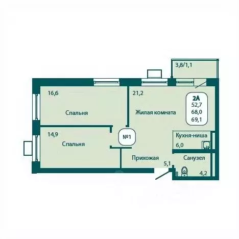 2-к кв. Московская область, Солнечногорск городской округ, Андреевка ... - Фото 1