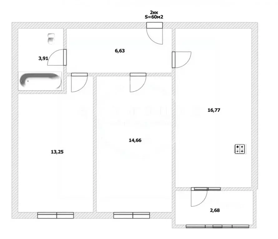 2-к кв. Калининградская область, Калининград Коммунистическая ул., 127 ... - Фото 2