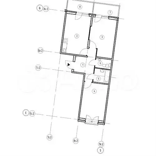 2-к. квартира, 70,5 м, 2/8 эт. - Фото 1