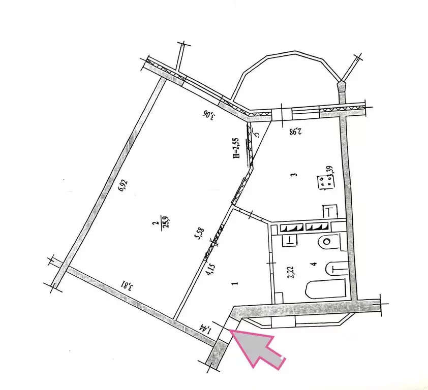 1-к кв. Волгоградская область, Волгоград ул. Хиросимы, 4 (50.0 м) - Фото 2