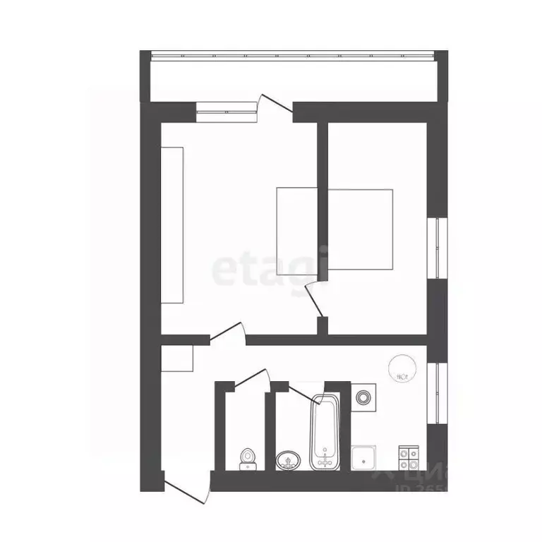 2-к кв. Севастополь просп. Генерала Острякова, 7 (45.43 м) - Фото 2