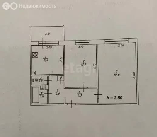 2-комнатная квартира: Тверь, бульвар Ногина, 5 (54.6 м) - Фото 1