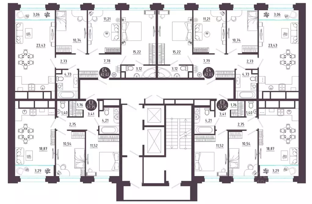 3-к кв. Рязанская область, Рязань Московское ш. (82.02 м) - Фото 2