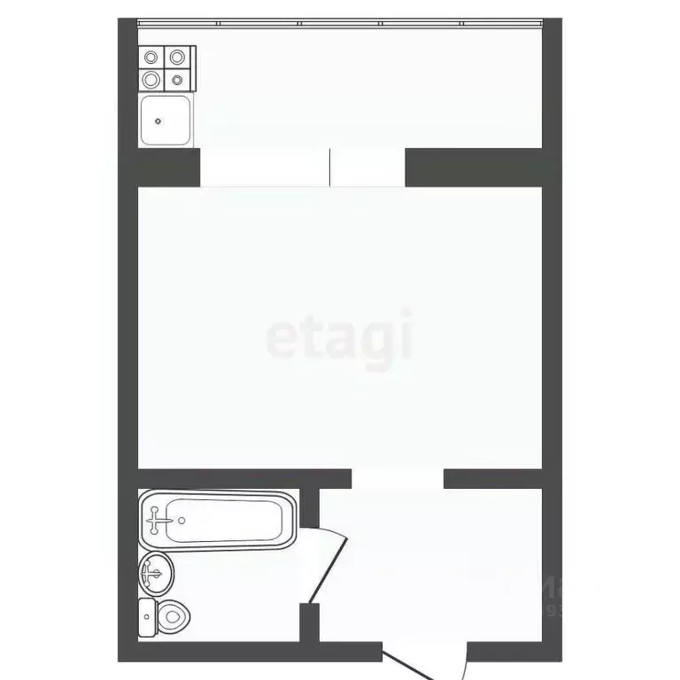 Студия Тюменская область, Тюмень ул. 30 лет Победы, 77 (18.5 м) - Фото 1