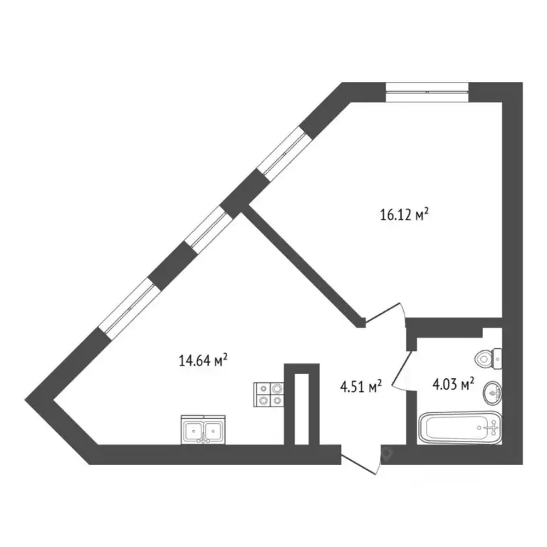 1-к кв. Тюменская область, Тюмень Ставропольская ул., 160/1 (39.3 м) - Фото 2