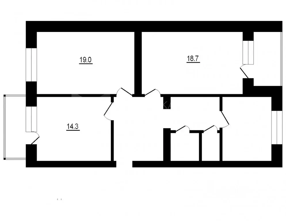 3-к кв. Омская область, Омск ул. Серова, 13 (79.6 м) - Фото 1