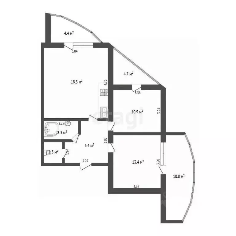 2-к кв. Тюменская область, Тюмень Транспортная ул., 82 (53.6 м) - Фото 1