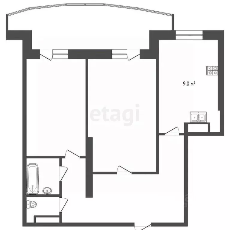 2-к кв. Тюменская область, Тюмень ул. Монтажников, 51 (64.0 м) - Фото 0