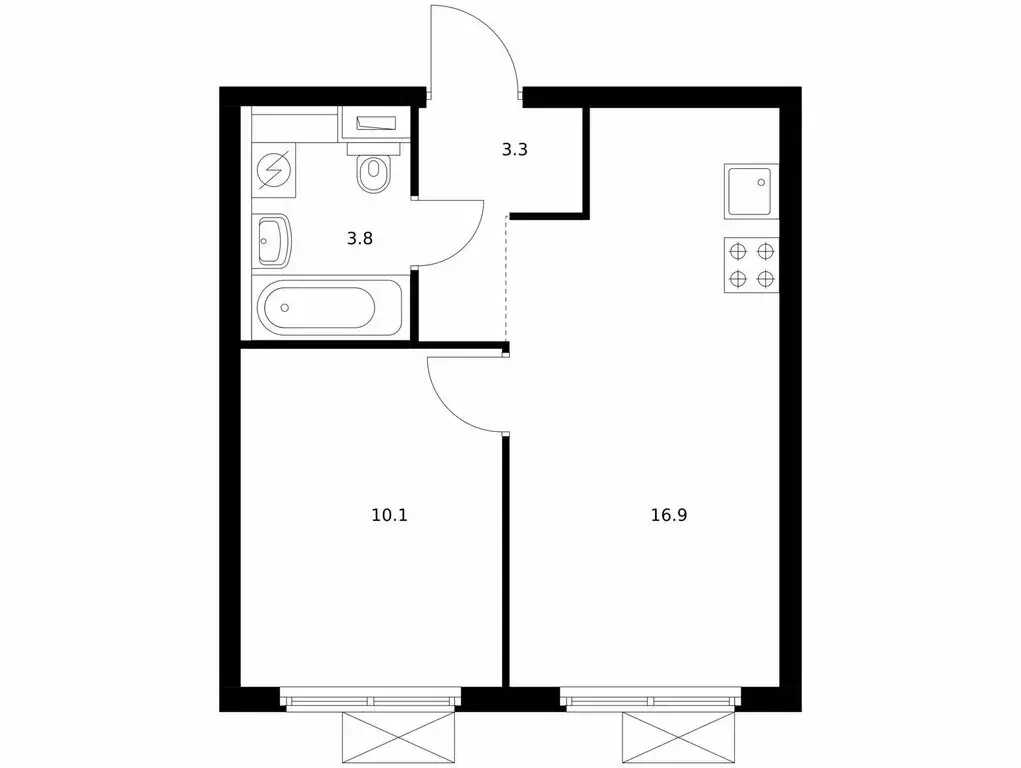 1-комнатная квартира: Котельники, микрорайон Парковый, 2 (34.1 м) - Фото 0