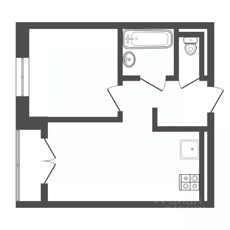 1-к кв. Тюменская область, Тюмень ул. Судостроителей, 48 (42.3 м) - Фото 2
