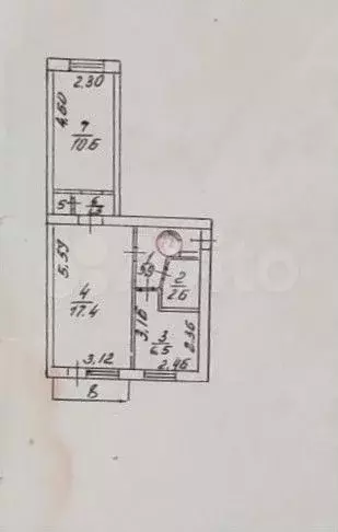 2-к. квартира, 43,8 м, 2/5 эт. - Фото 0