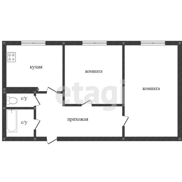 2-к кв. Ханты-Мансийский АО, Сургут ул. Маяковского, 20/1 (45.4 м) - Фото 1