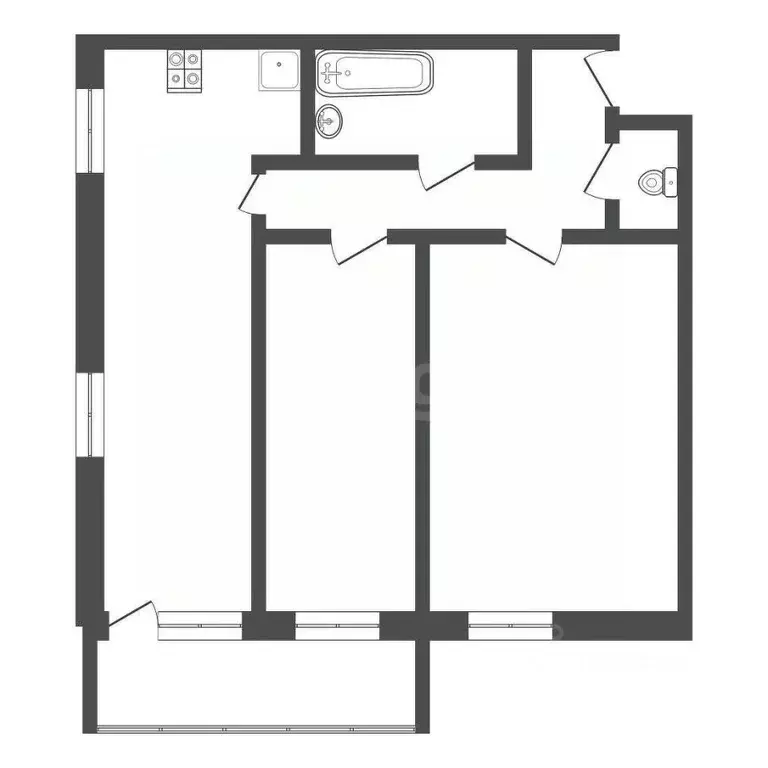 2-к кв. Тульская область, Тула Первомайская ул., 32А (85.3 м) - Фото 2