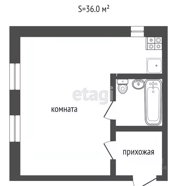 1-к кв. Тверская область, Тверь ул. Гончаровой, 31 (36.0 м) - Фото 2
