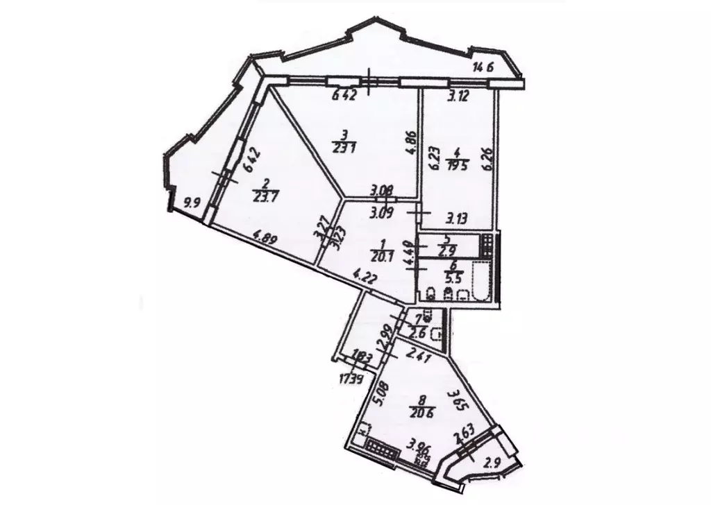 3-к кв. Санкт-Петербург просп. Просвещения, 43 (124.0 м) - Фото 2