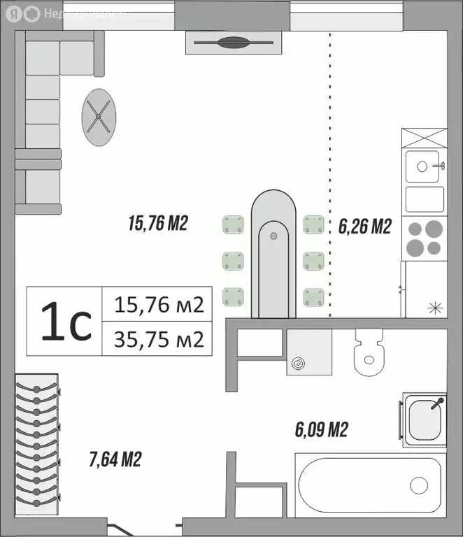 1-комнатная квартира: Оренбург, Яицкая улица, 11 (36.45 м) - Фото 0