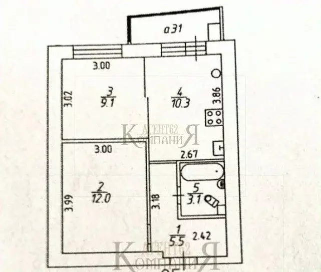 1-к кв. Рязанская область, Рязань Касимовское ш., 57к2 (40.0 м) - Фото 1