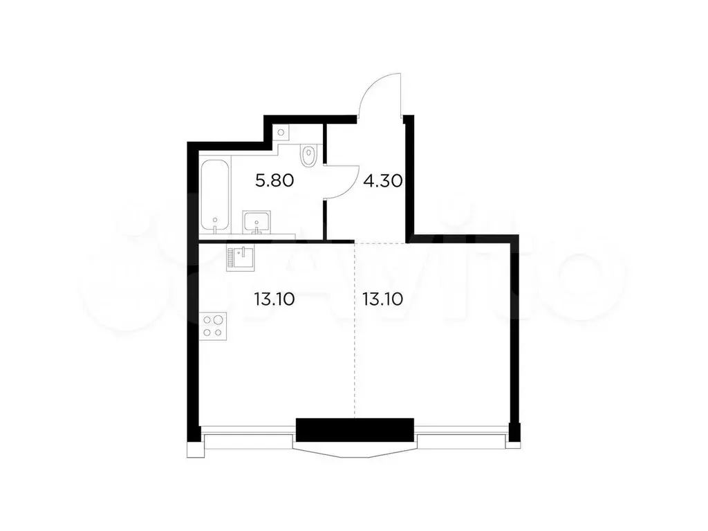 Квартира-студия, 36,3 м, 14/33 эт. - Фото 0