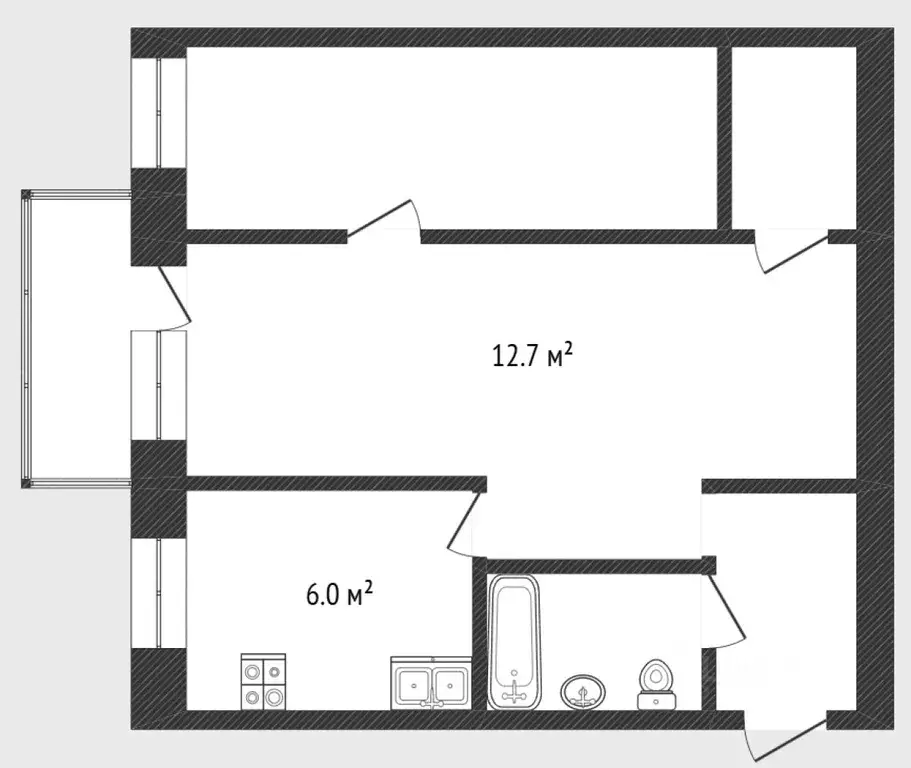 2-к кв. Тюменская область, Тюмень ул. Свердлова, 2 (43.0 м) - Фото 2