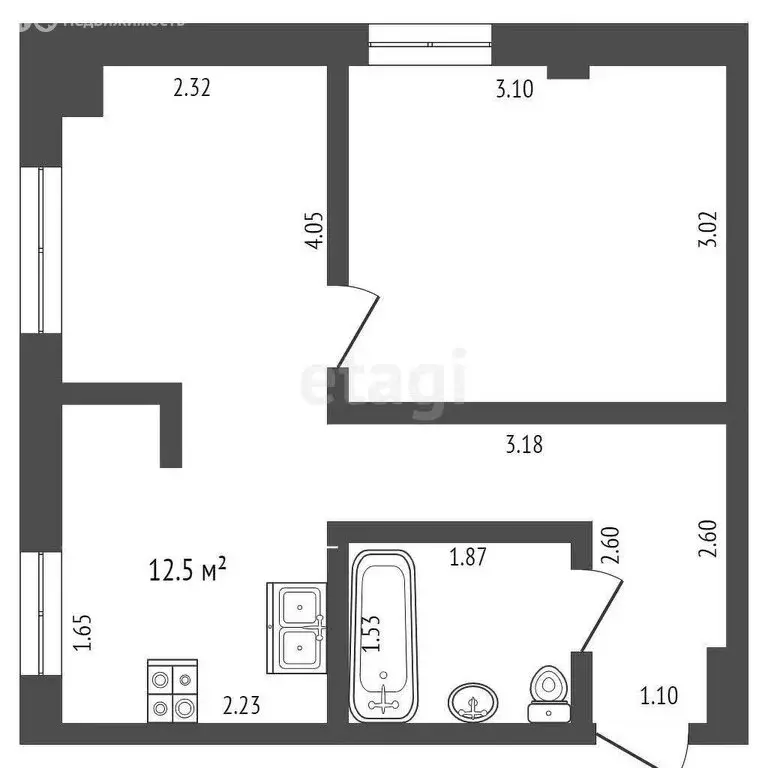 1-комнатная квартира: Омск, проспект Мира, 51 (30.1 м) - Фото 0