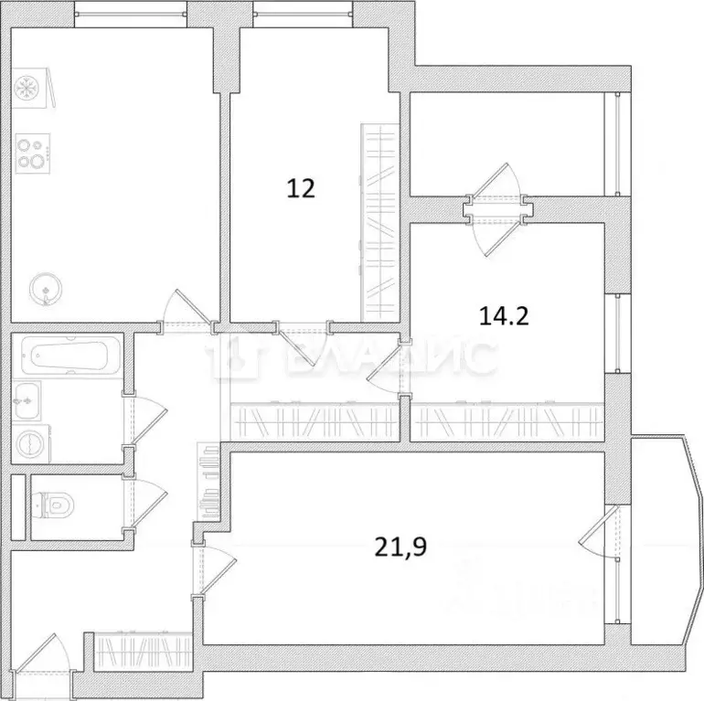 3-к кв. Москва Малая Филевская ул., 36 (82.6 м) - Фото 2