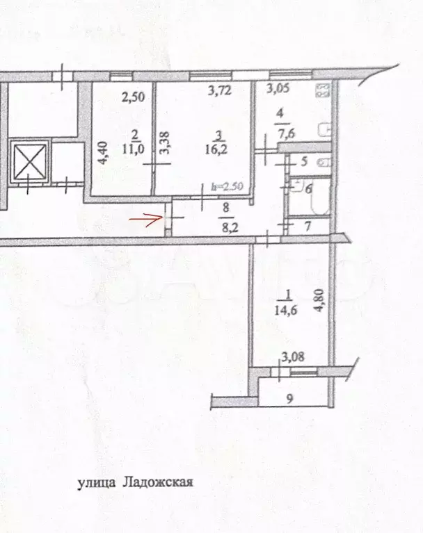 3-к. квартира, 65,7 м, 2/9 эт. - Фото 0
