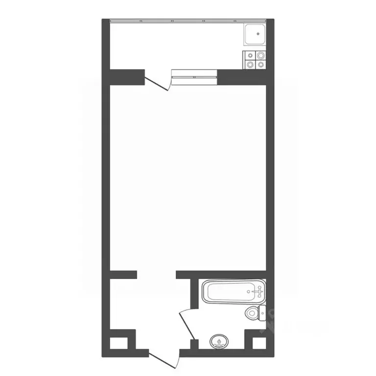 Студия Тюменская область, Тюмень ул. 30 лет Победы, 79 (17.0 м) - Фото 2