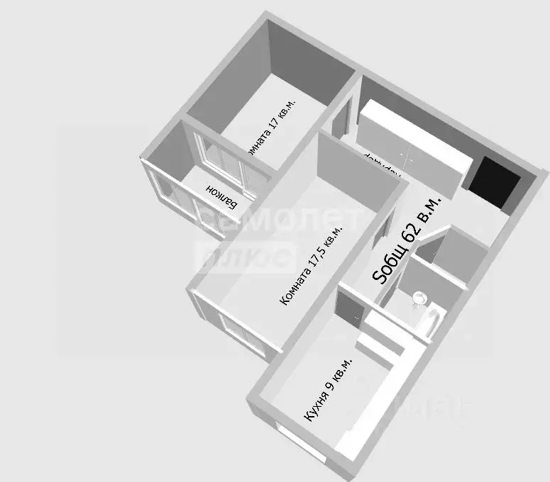 2-к кв. Пензенская область, Пенза Коннозаводская ул., 53 (62.0 м) - Фото 1