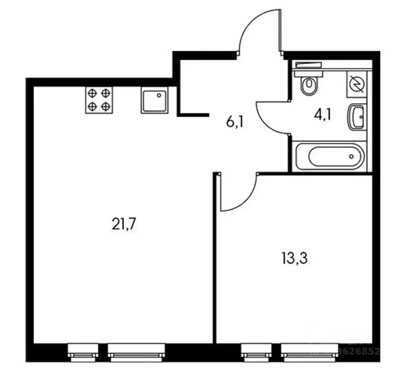1-к кв. Москва ул. Саларьевская, 16к3 (45.0 м) - Фото 1
