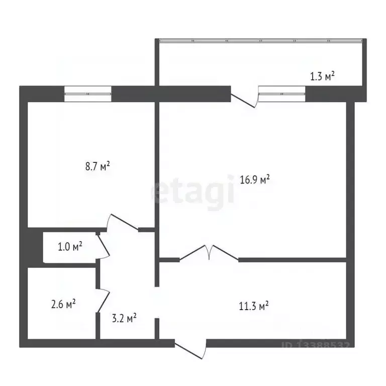 1-к кв. Красноярский край, Красноярск ул. Мужества, 21 (40.8 м) - Фото 2