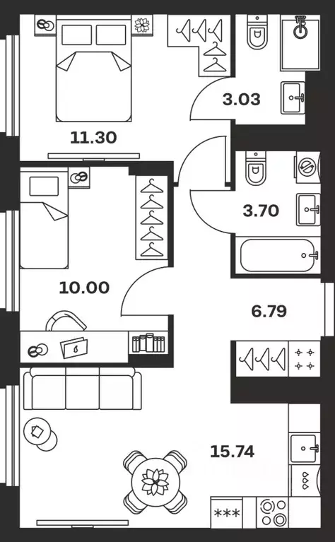 2-к кв. Тульская область, Тула ул. Самоварная, 21/1 (50.56 м) - Фото 1