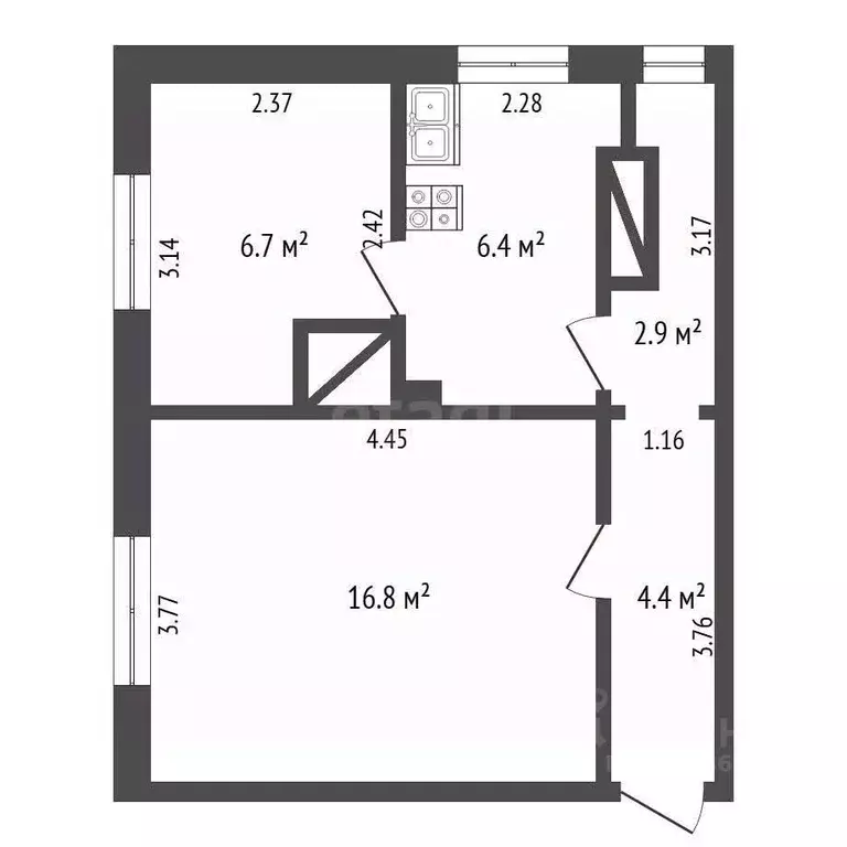 1-к кв. Калужская область, Кондрово г. Дзержинский муниципальный ... - Фото 1