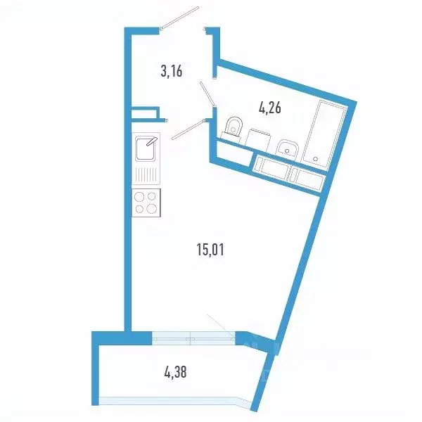 Студия Санкт-Петербург пос. Шушары,  (23.74 м) - Фото 0