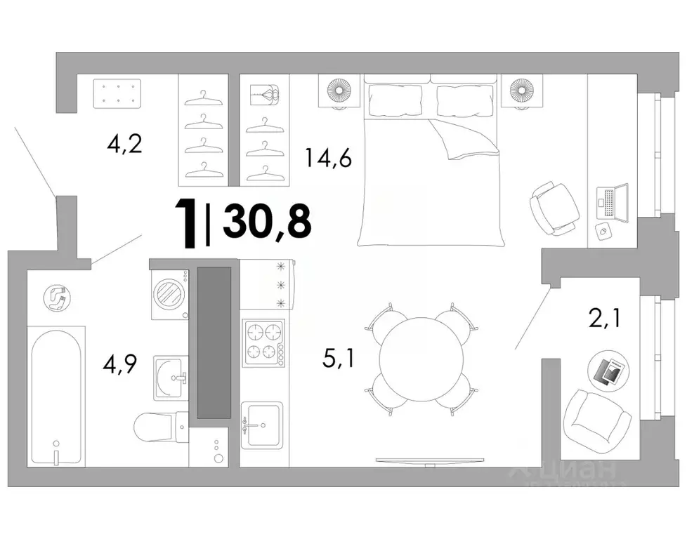 1-к кв. Владимирская область, Владимир Октябрьский военный городок,  ... - Фото 1