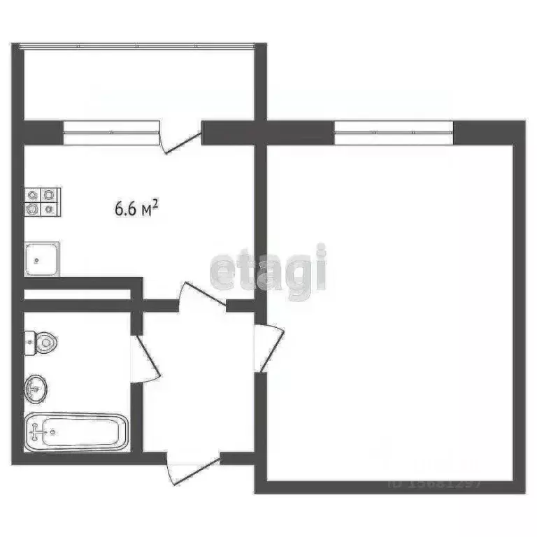 1-к кв. Коми, Усинск Пионерская ул., 17 (29.0 м) - Фото 1