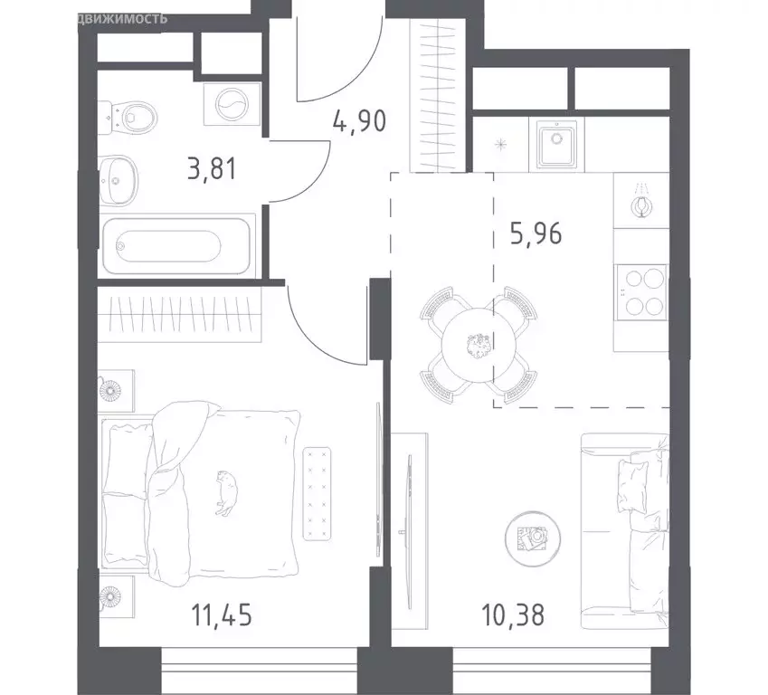 1-комнатная квартира: Московская область, Балашиха, микрорайон Новое ... - Фото 1