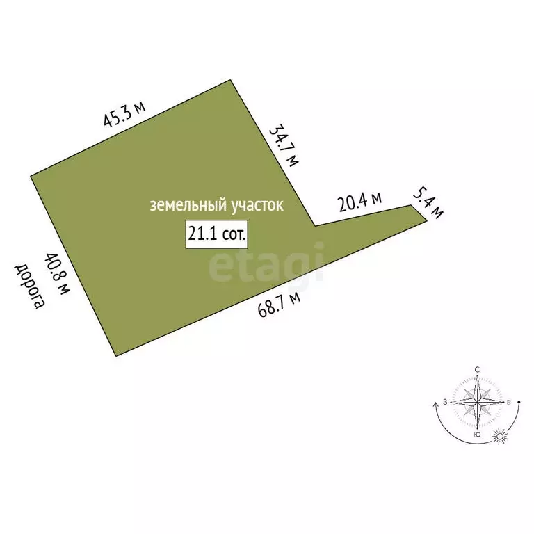 Участок в посёлок Запорожское, Московская улица (21.09 м) - Фото 1