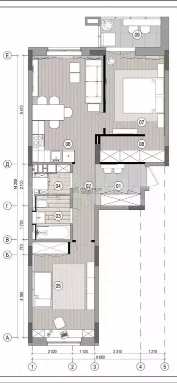 3-к. квартира, 70,7 м, 6/9 эт. - Фото 0