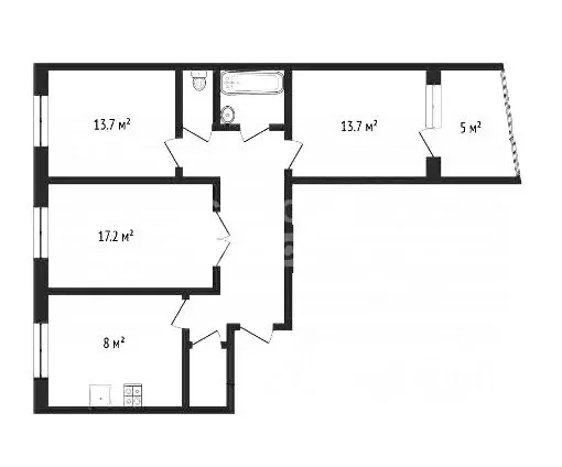 3-к кв. Тюменская область, Тюмень ул. Немцова, 50 (65.0 м) - Фото 1